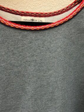 Natural Life Grey Sweatshirt with Colorful Trim